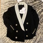 Balmain  White Collar Black Suit Jacket size FR 38 Photo 3