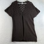 Gap  Large L Cardigan Sweater Y2K 90s Grunge Whimsy Casual Brown Crochet Women's Photo 1
