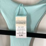 l*space L  Womens Bikini Top Bow Racerback Ribbed Light Blue L Photo 2