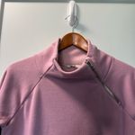 Athleta ‎ Pink Mauve Faux Wrap Front Funnel Mock Neck Sweatshirt Athleisure Heavy Photo 1