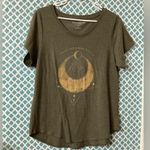 Lucky Brand  Olive green Graphic Tee women’s size large Photo 0