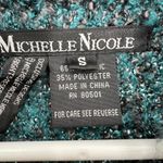 Michelle Nicole S shag trimmed slouchy long large button cardigan pockets Blue Photo 2