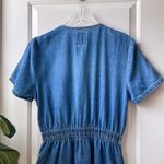 Vintage Studio Wear Romper Chambray Denim Floral Daisy Embroidered Size Medium Blue Photo 9