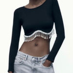 Anwnd Black Beaded Women's Top Photo 0