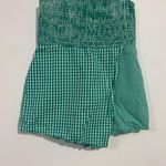 Urban Outfitters Green Gingham Smocked Romper Photo 5