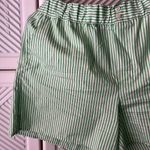 ZARA  Green Striped Shorts Photo 2