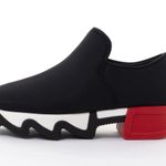 iRI NYC Wes Sneakers Black Red Unisex SZ 37 US 7W Slip Ons Neoprene Italian NEW Photo 1