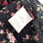 Socialite  black floral scoop neck smocked long tunic blouse top shirred Photo 5