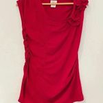 Oh Baby Maternity pink short sleeve ruched shirt with flower detail Size undefined Photo 0