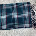 Black Grey Blue Red Plaid Fringed Scarf Photo 3