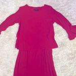 David Dart Fuchsia pink two piece blouse and maxi skirt. Size Small. Rayon. Photo 3