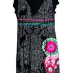 Desigual  Womens Floral Sequin A-Line Dress Art To Wear Grunge Fairy Y2K Size XL Photo 0