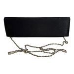 Bijoux Terner  Black Satin Boxy Clutch Purse w/ Hideaway Chain Crossbody Photo 2