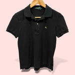 Ralph Lauren Cute black  logo gold button cotton polo shirt Photo 1