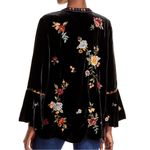 Johnny Was Sisilia Floral Embroidered Velvet Top Black Sz S Photo 6