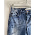 Kancan Women's 27 Mid Rise Light Wash Skinny Jeans Distressed Denim Straight Leg Blue Photo 1