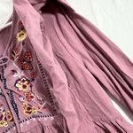 Oddi  Women’s Long Sleeve Cranberry Ruffles Baby Doll Blouse Embroidered Top Sz L Photo 2