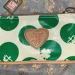 Juicy Couture Retro Pam & Gela Blue White Tan Zip-Up Shamrock Bag Purse Wallet Photo 9