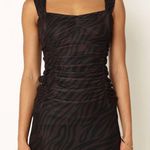 Petal and Pup Naomi Black & Brown Zebra Midi Dress M Photo 5