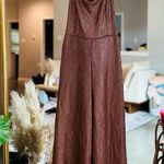 Free People  bronze shimmery wide leg jumpsuit Xs Photo 1