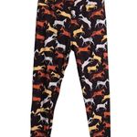 LuLaRoe  Brown Orange Tan White Horse Plaid Leggings One Size Photo 2