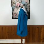 Beautiful Vintage 1980s Portrait Wool Coat! Blue Size 10 Photo 4