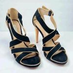 Diane Von Furstenberg  Black Suede Jodi Platform Strappy Stiletto‎ Heel Photo 1