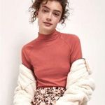 Anthropologie Indra Mock Neck Rose Seamless Turtle Neck NWT Sz L Photo 0