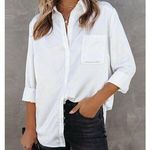 4TH & RECKLESS Button Down Shirt in White Size Medium Photo 0