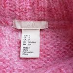 H&M Oversized Knit Sweater Womens Small Pink Mohair Wool Chunky Fuzzy Jumper Photo 3