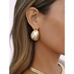 Ettika Smooth Dome Earrings in Gold New Womens Pebble Photo 7