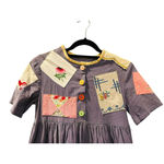 Katy The Flower Lady Vintage Patchwork RARE Dress Size 12 Festival Hippie Boho Blue Photo 2