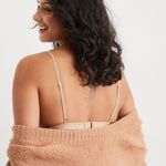Aerie NWT Velvet Stripe Triangle Bralette in Cappuccino - Size: XS Photo 6