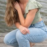 Dry Goods  green cropped ruffle top  Photo 2