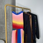 AMUR Asymmetrical Jacquard Knit Skirt in Rainbow Blue Photo 12