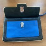 Juicy Couture Saturday Soiree Leather Black Blue and Red Color Block Wristlet Photo 4