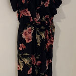 Blush  Black Dress with Floral Accents Photo 0