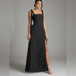 Azazie  Debra Black Chiffon Sleeveless Bridesmaid Maxi Dress A14 Photo 4