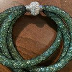 Boutique #405  Emerald Green Sparkle Stretch Bracelet Photo 4