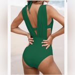 Cupshe NEW 1 Pc Swimsuit Bathing Suit Plunging Neck Wide Straps Underwire M NO TOP Photo 1