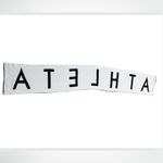 Athleta Daily Knit Scarf Wool Cashmere Blend Black & White Logo Photo 4