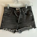 AGOLDE Parker Washed Black Denim Cut Off Shorts Photo 1