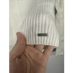 Hollister  Womens Sweater Top M White Ribbed Knit Long Sleeve Fitted Cropped Photo 3
