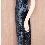 All that jazz Vintage 1980s all that jazzy green crushed velvet long sleeveless dress beaded m Photo 10