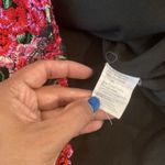 VONE Black Pink lace brocade Short sleeve embroidered Floral Arlan Midi Dress 12 Photo 9