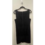 Eileen Fisher Charcoal Striped Ponte Square Neck Dress Photo 3