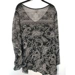 Avenue  Women's Paisley Handkerchief Pointed Hem Tunic Black & White Size 22/24 Photo 7