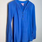Lilly Pulitzer Elsa Blue Silk Tunic Top Shirt Blouse Size XXS Photo 2