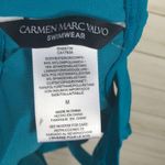 Carmen Marc Valvo  Teal Bikini Swim Top Photo 4