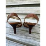 Diane Von Furstenberg  Brown Leather Woven‎ Dressy Strappy Heels Sandals Size 7 Photo 6
